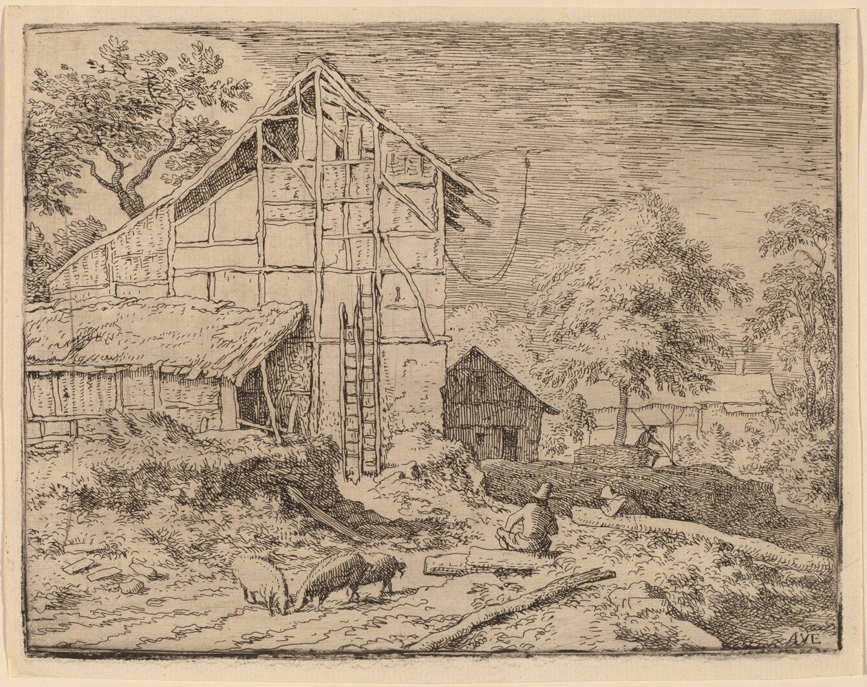 Cottage avec deux échelles - Allart van Everdingen