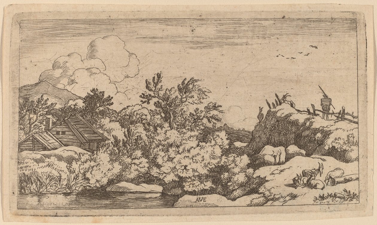 Troupeau de chèvres sur une colline - Allart van Everdingen