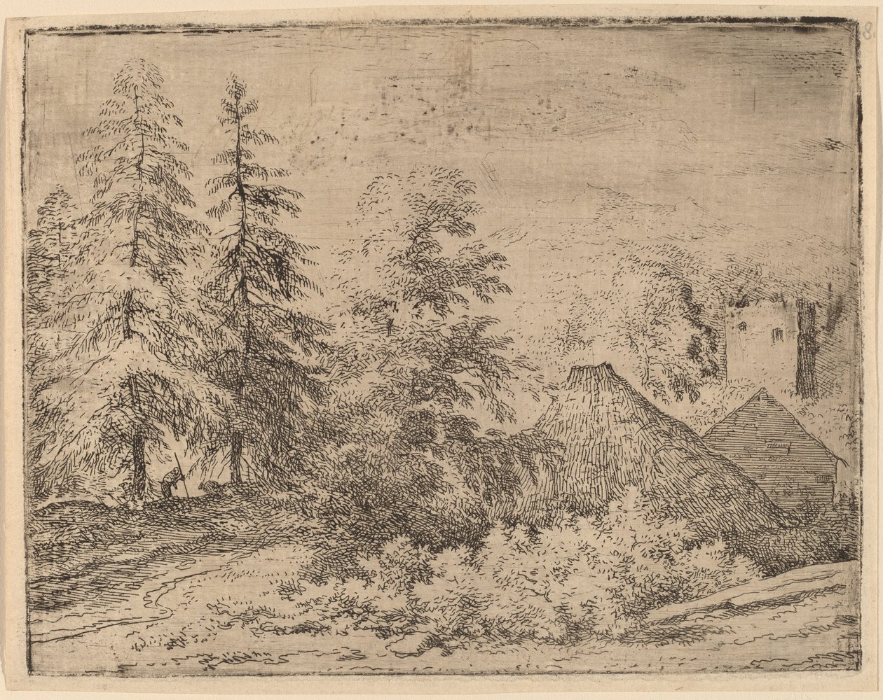 Homme entre deux sapins, probablement c. 1645-1656 - Allart van Everdingen