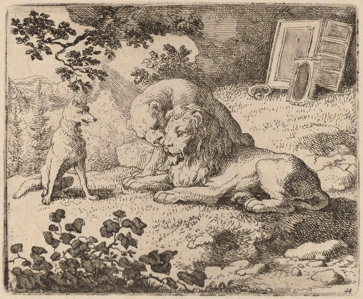 Reynard décrit les trésors manquants, probablement vers 1645-1656 - Allart van Everdingen