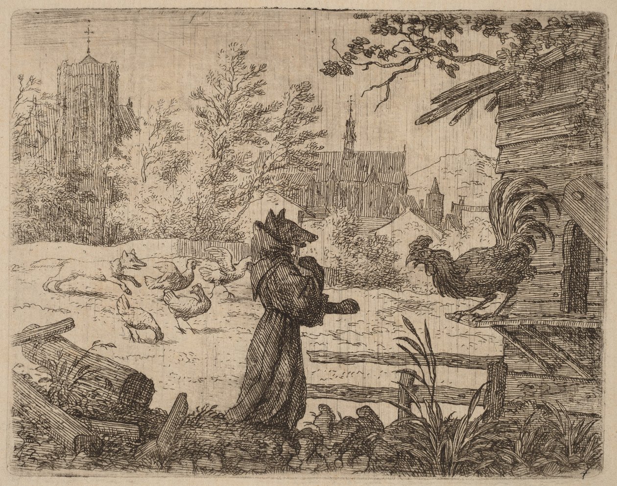 Renart déguisé en moine - Allart van Everdingen