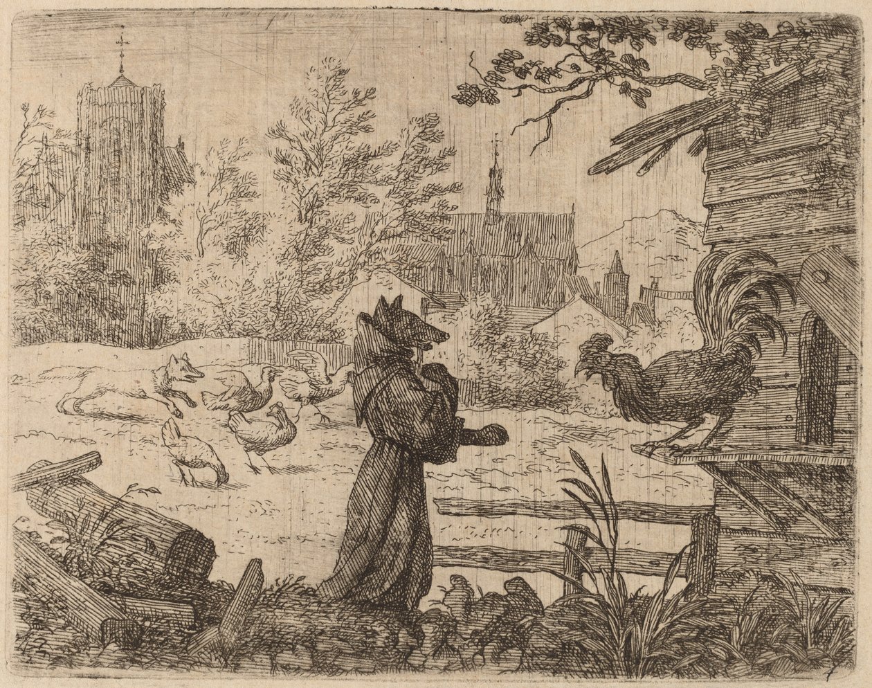 Renard déguisé en moine, probablement vers 1645-1656 - Allart van Everdingen
