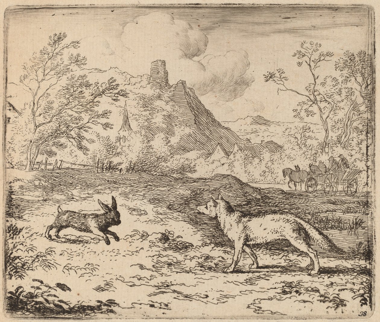 Renard et le lapin - Allart van Everdingen