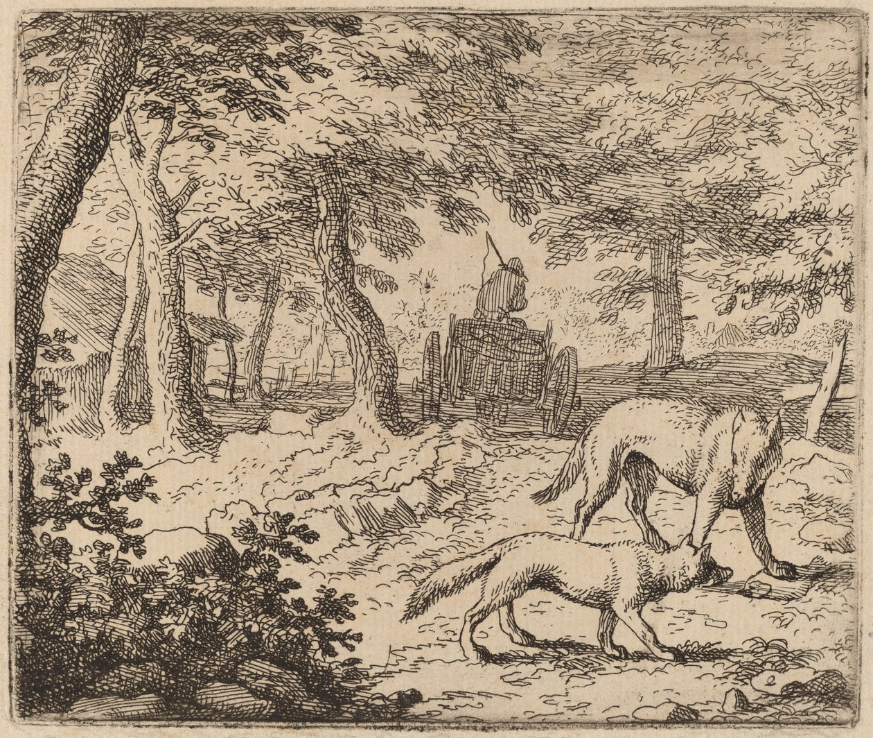 Reynard et le Loup devant le Chariot de Poissons - Allart van Everdingen
