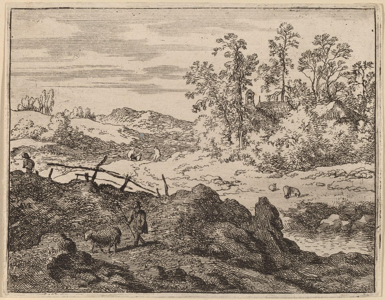 Berger avec agneau - Allart van Everdingen