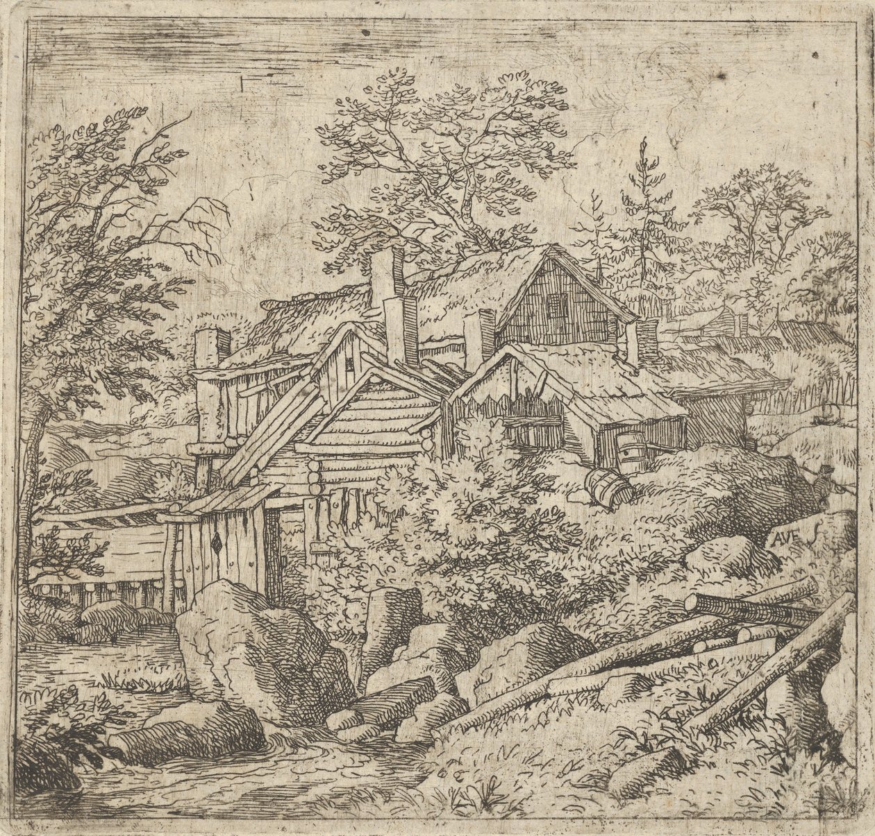 Le hameau sur le flanc de la montagne, 17e siècle - Allart van Everdingen