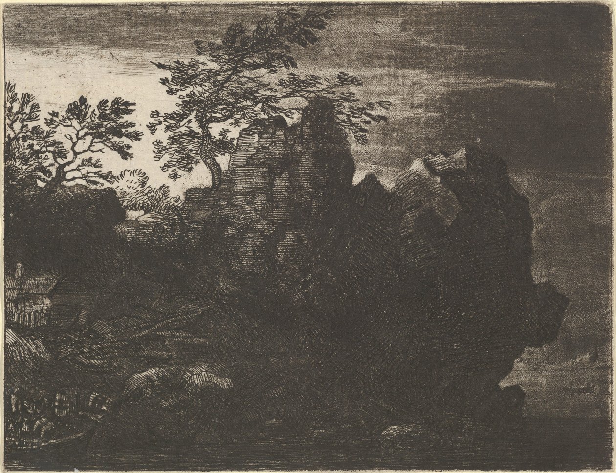 Le grand rocher à la rivière - Allart van Everdingen