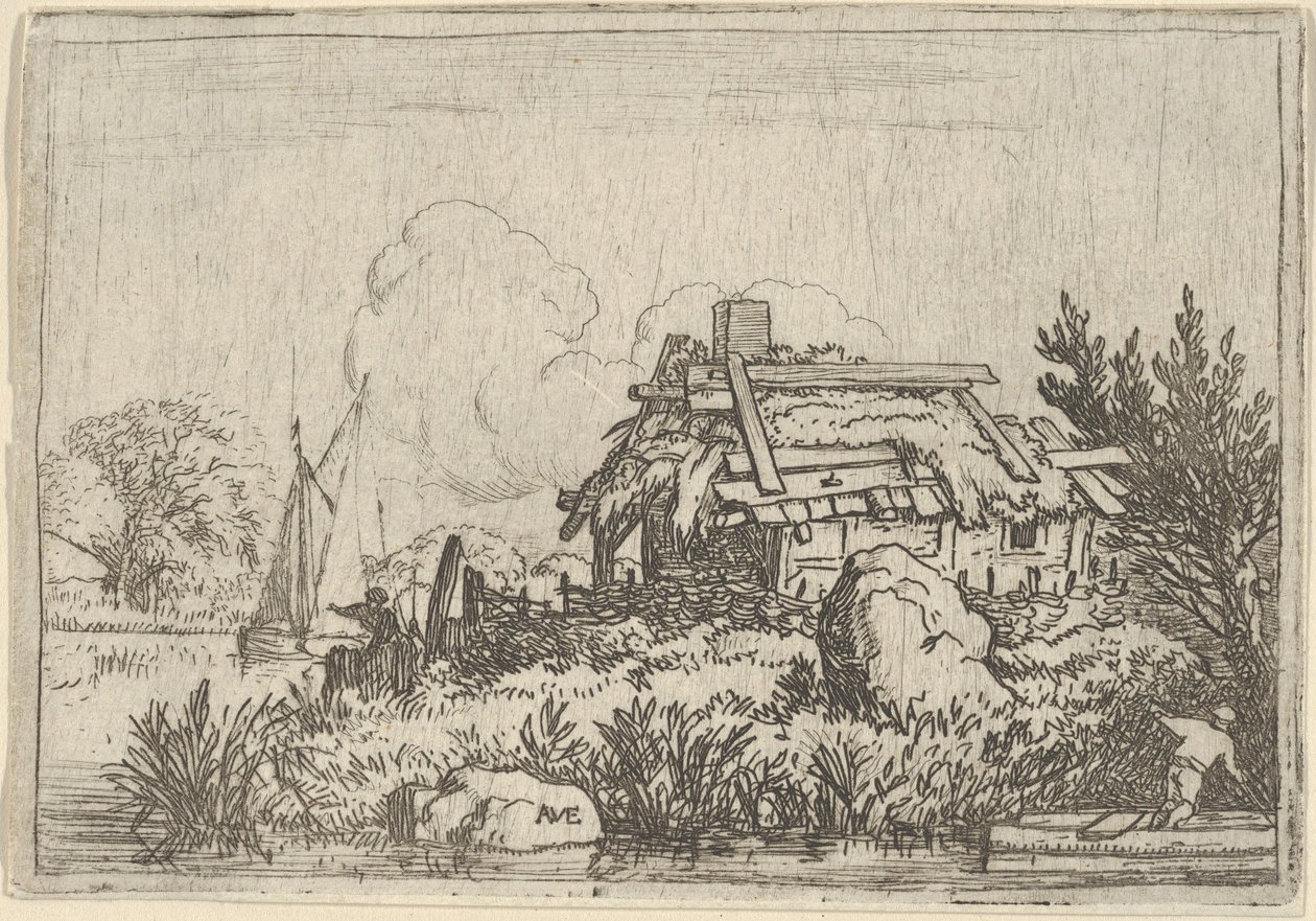 Le Cottage en ruine, entouré d