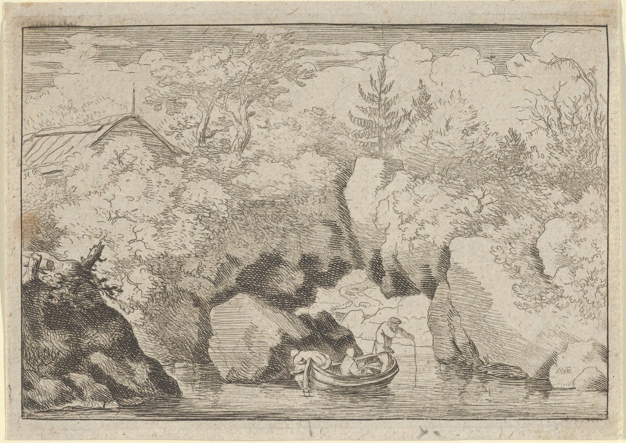 La barque près du rocher percé, 17e siècle - Allart van Everdingen