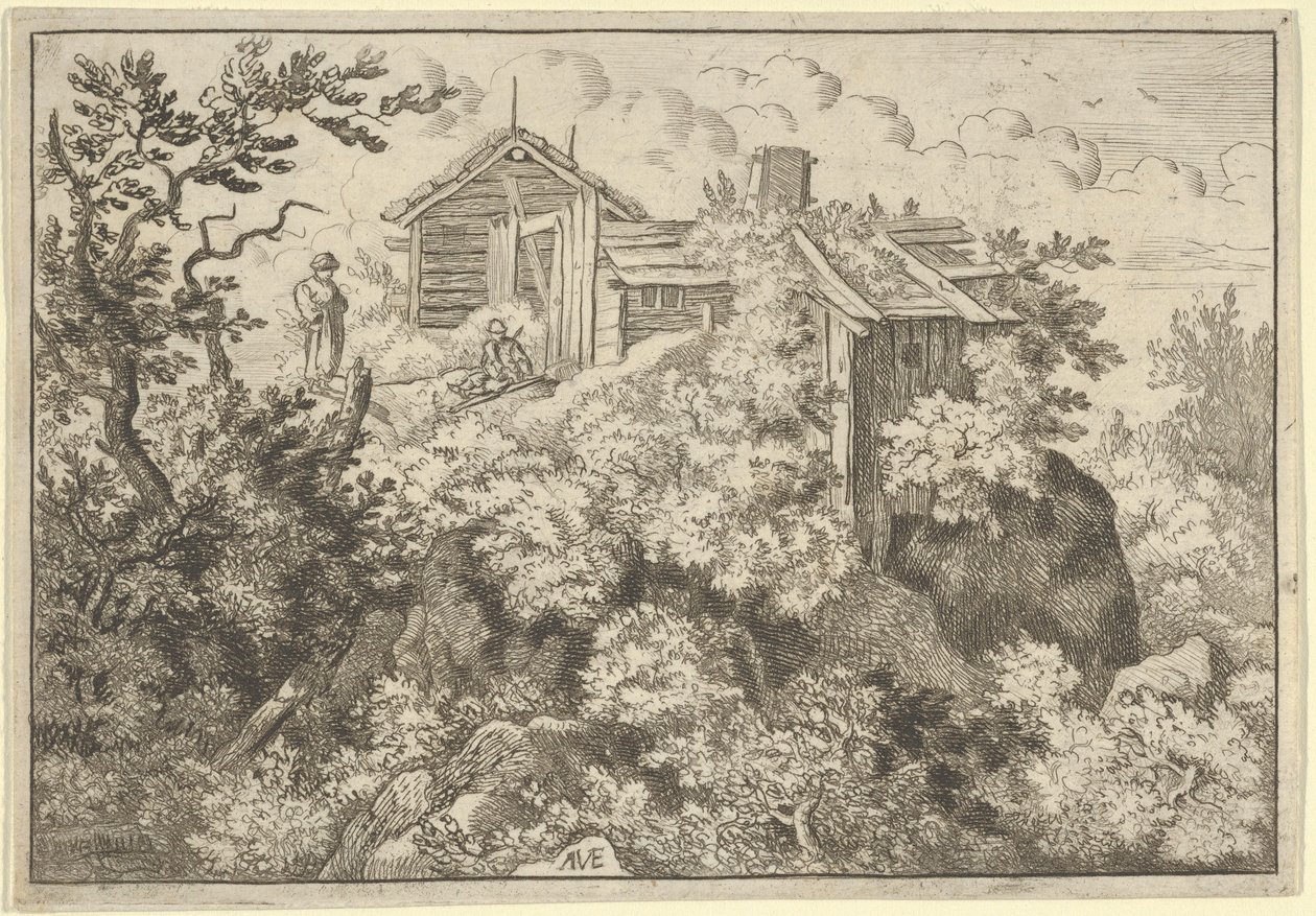 Les trois cottages sur la colline, XVIIe siècle - Allart van Everdingen