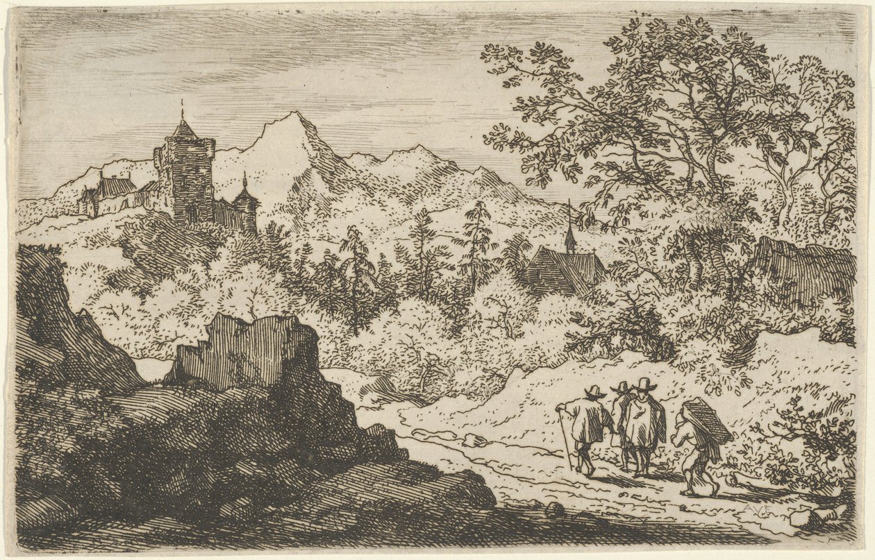 Les trois hommes et le porteur - Allart van Everdingen