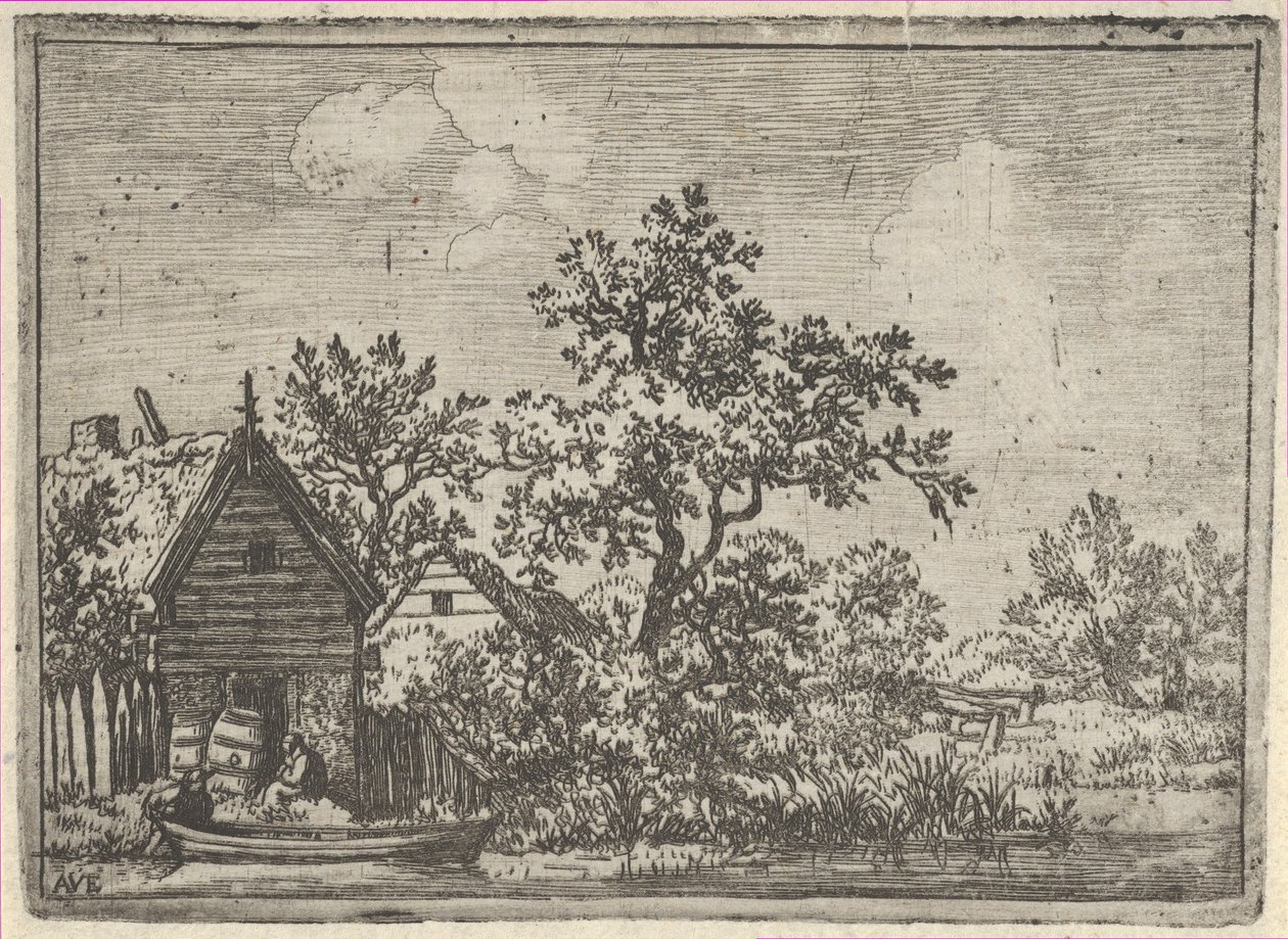 Les Deux Barils devant une Cabane - Allart van Everdingen