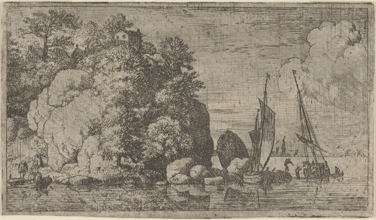 Les deux bateaux sur la rivière, 17ème siècle - Allart van Everdingen
