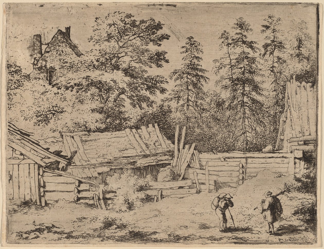 Trois cottages - Allart van Everdingen