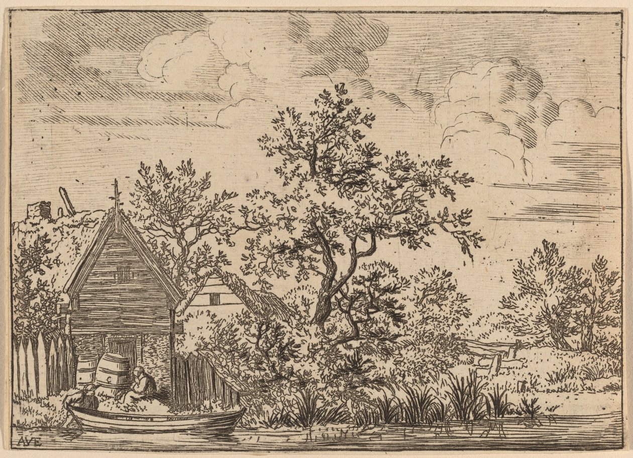 Deux tonneaux devant un cottage - Allart van Everdingen