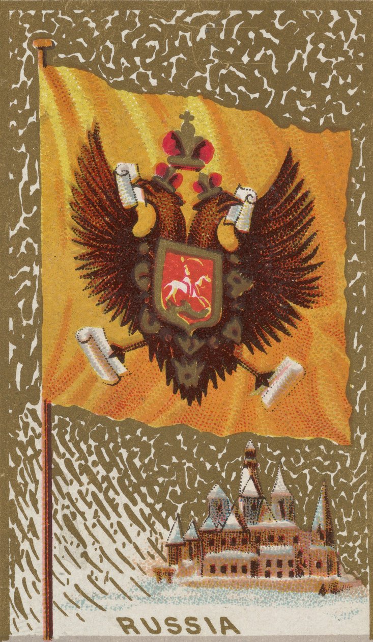 Russie, de Drapeaux de toutes les nations, Série 1 N9 pour Allen & Ginter Cigarettes Brands - Allen and Ginter