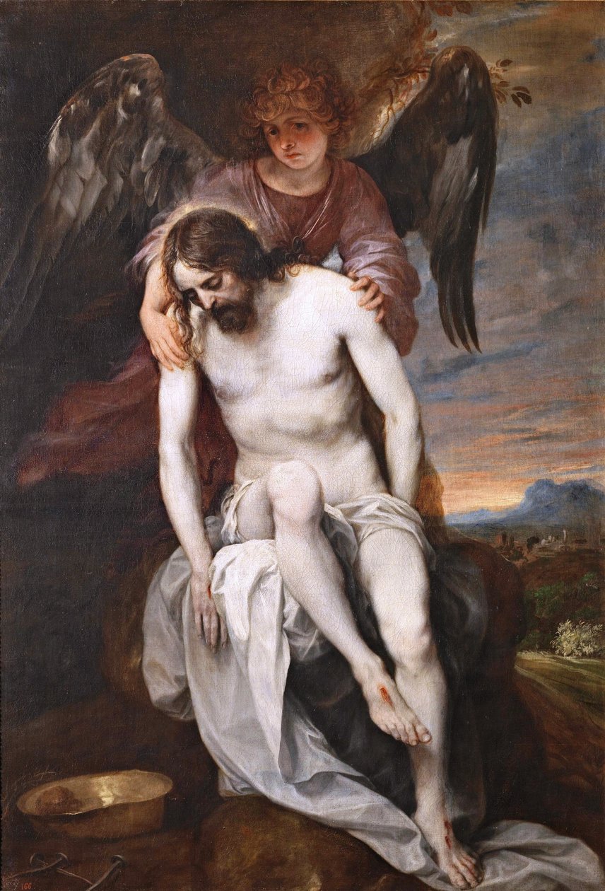 Espagnol :  Cristo muerto sostenido por un ángel Le Christ mort soutenu par un ange - Alonso Cano