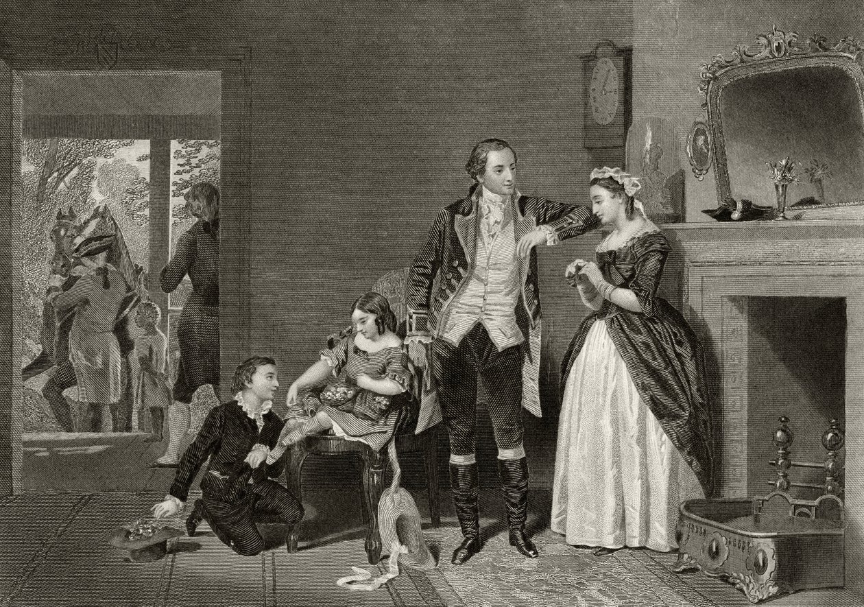 Première rencontre de George Washington avec Mme Custis, de 