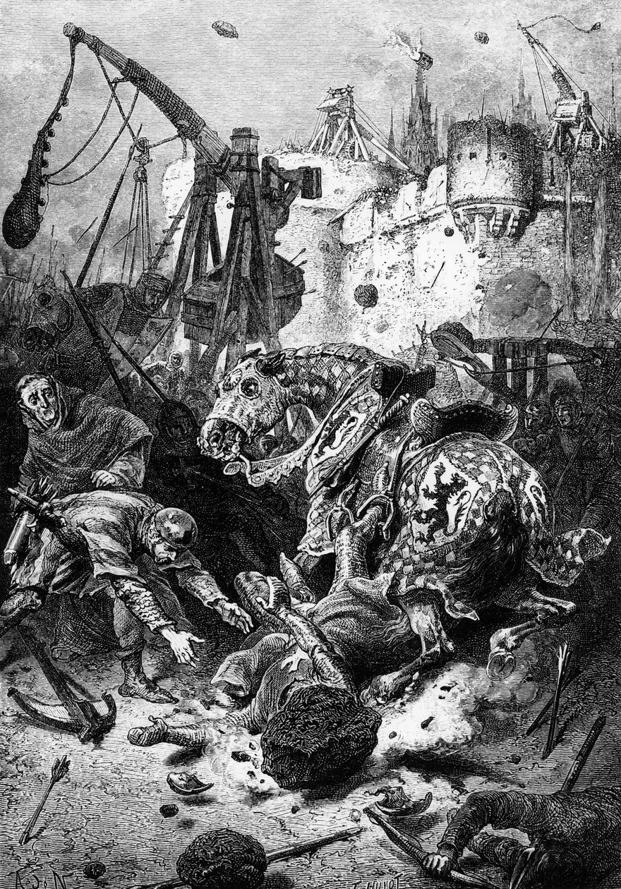 La mort de Simon de Montfort au siège de Toulouse, 25 juin 1218, 1883 - Alphonse Marie de Neuville