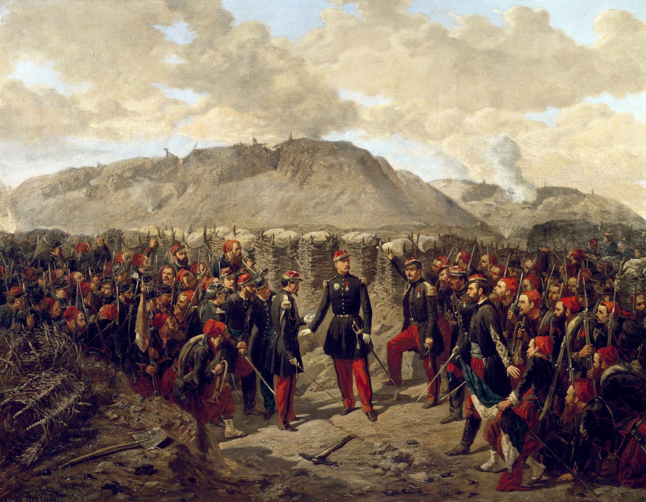 Guerre de Crimée (1853-1856) : Le maréchal Patrice MacMahon avec les zouaves à Malakoff - Alphonse Antoine Aillaud