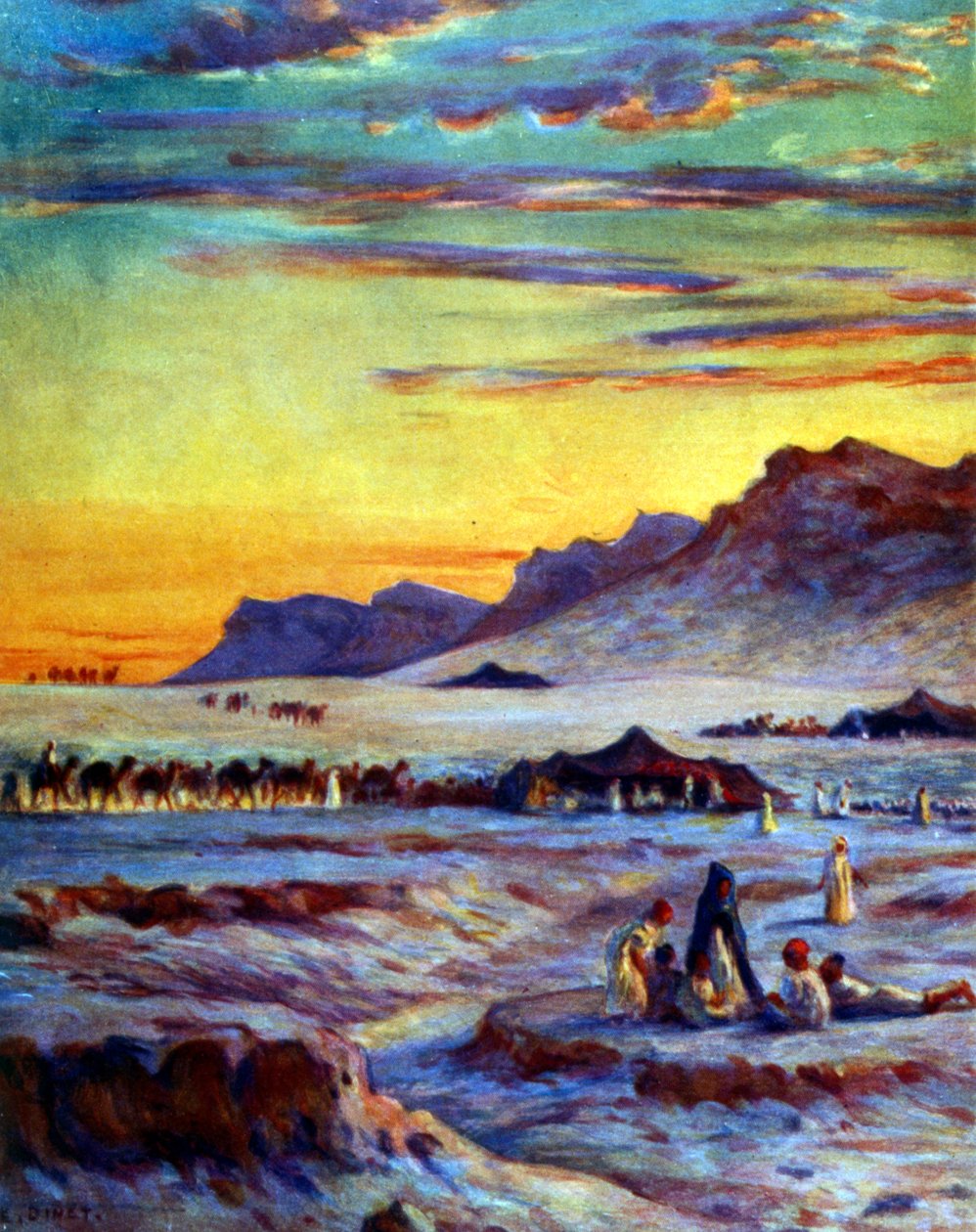 Groupe de nomades arabes dans le désert - Alphonse Etienne Dinet