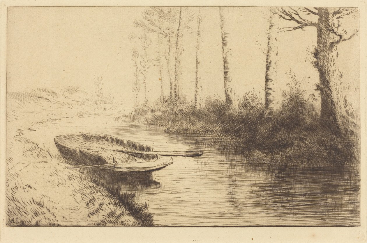 Canal Seen by Morning Light (Le canal: Effet du matin) - Alphonse Legros