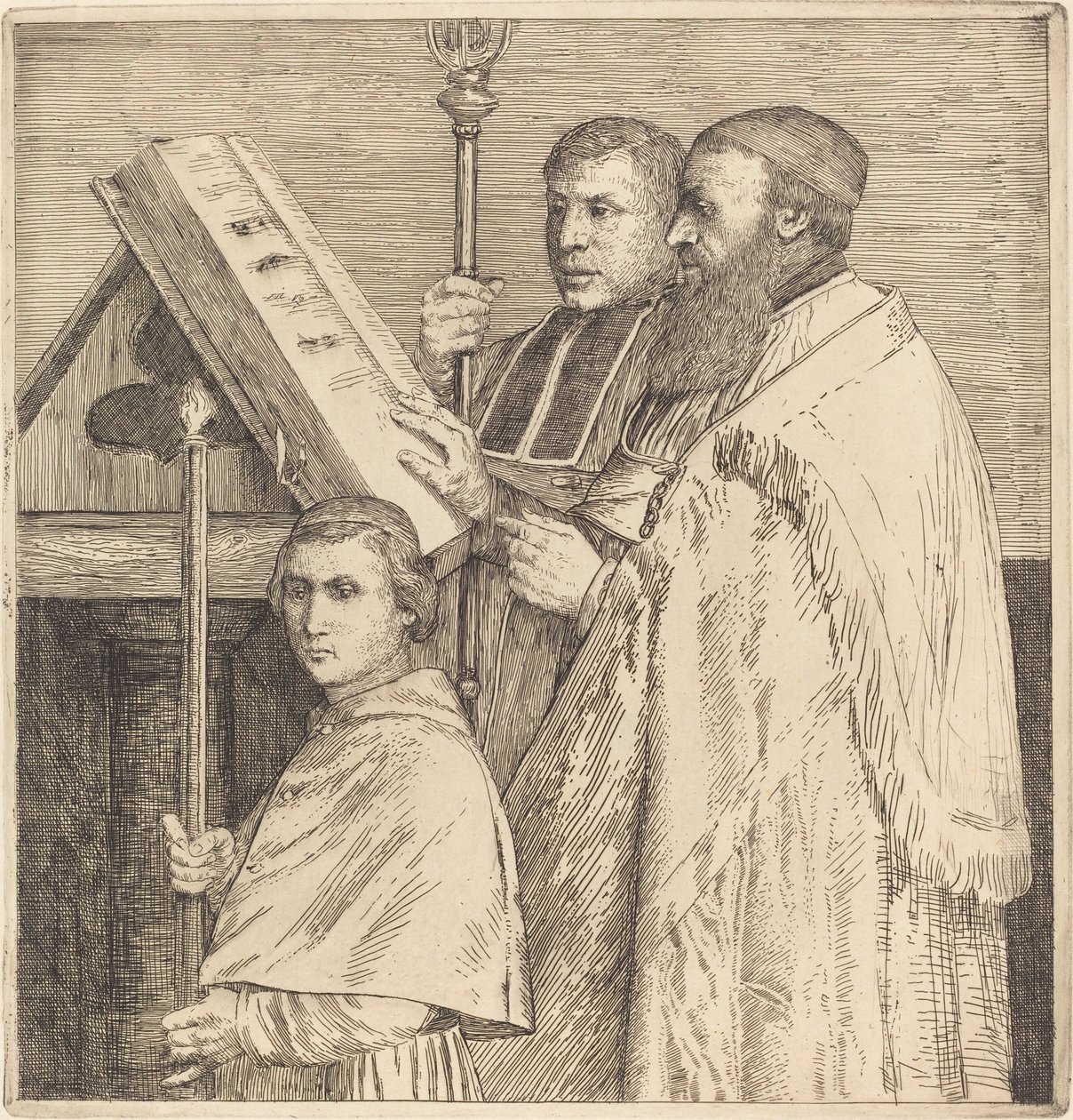 Choristes, 2ème planche (Le lutrin) - Alphonse Legros