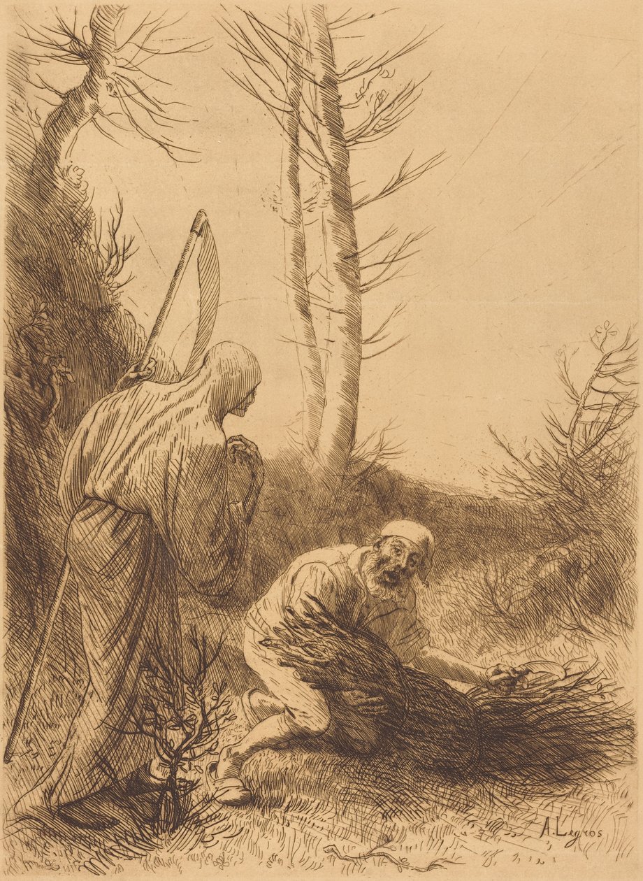 La mort et le bûcheron, 2e planche (Le mort et le bûcheron) - Alphonse Legros