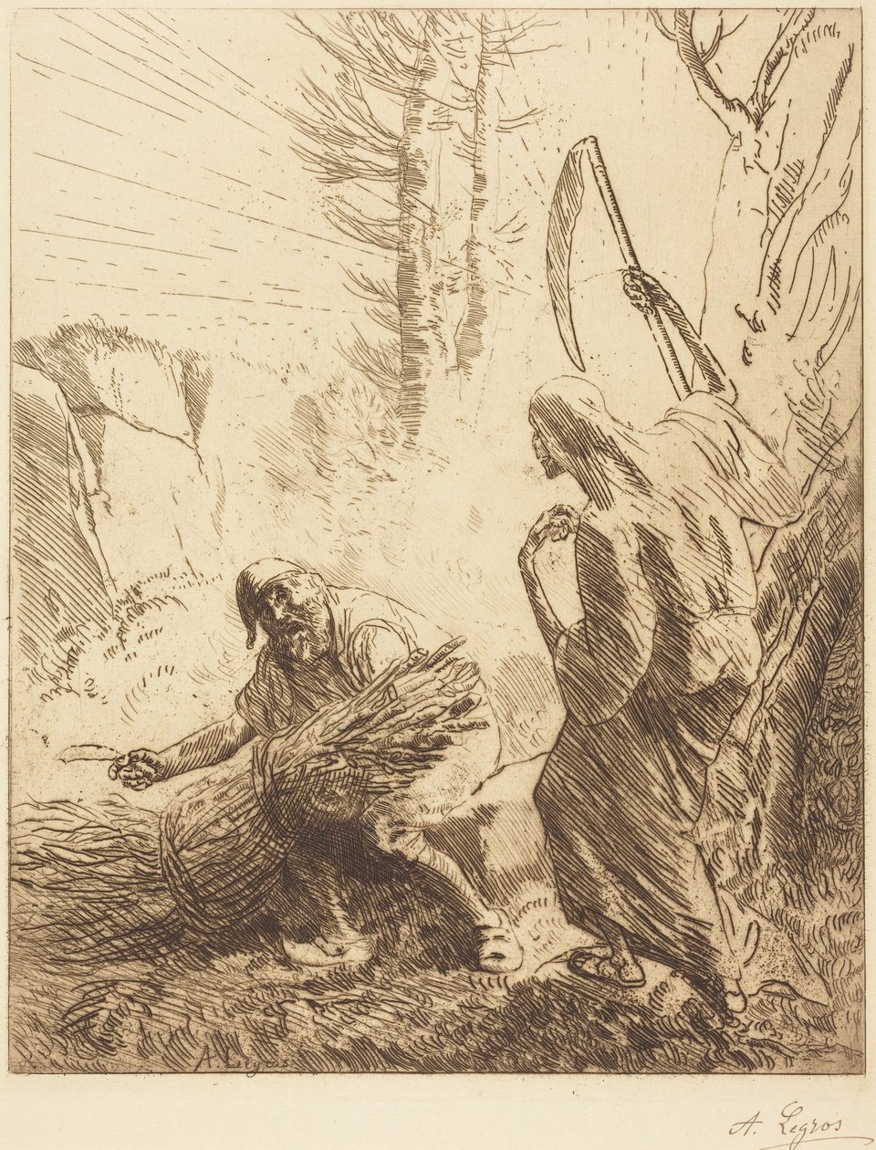 La mort et le bûcheron, 3e planche - Alphonse Legros