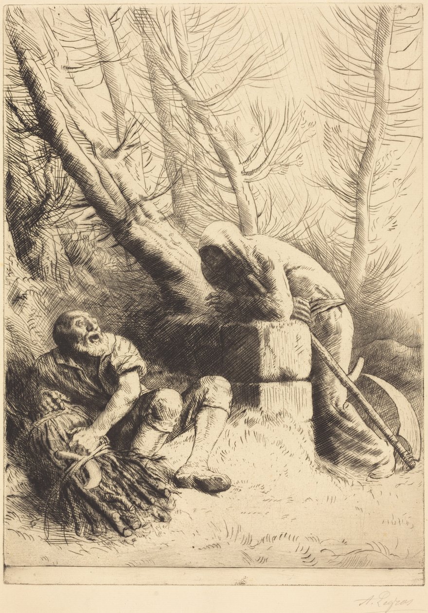 La mort et le bûcheron, 4e planche (La mort et le bûcheron) - Alphonse Legros