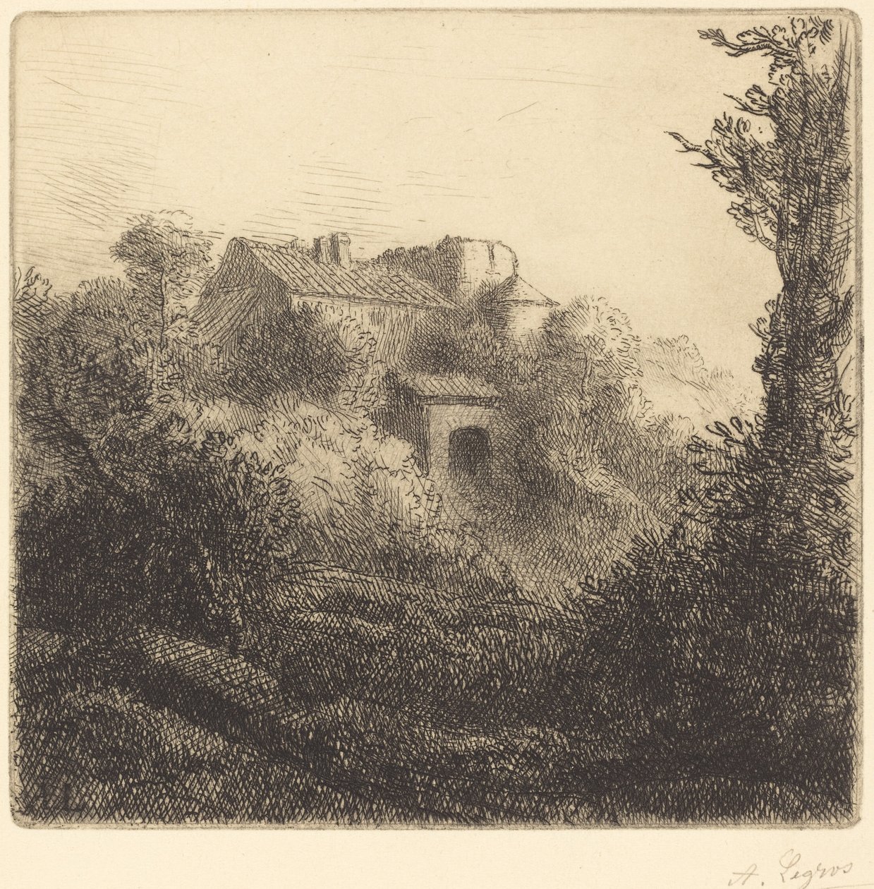 La ferme sur la colline - Alphonse Legros