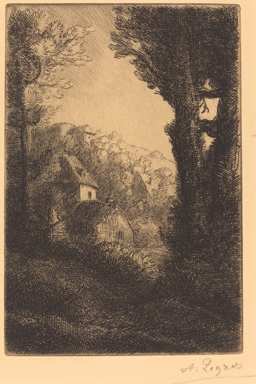 La ferme du coteau; Effet de soleil sur le coteau - Alphonse Legros
