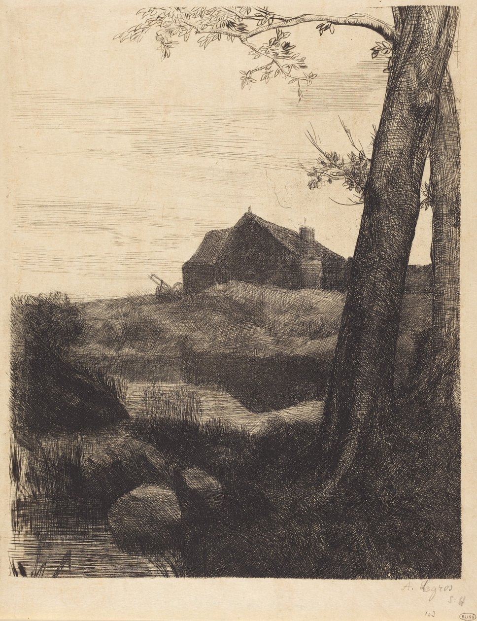 Farm with Large Tree (La ferme au grand arbre) - Alphonse Legros