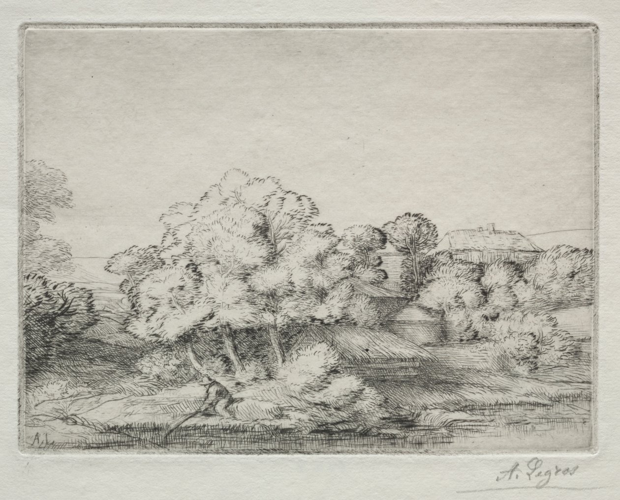 Hameau près du Lac - Alphonse Legros