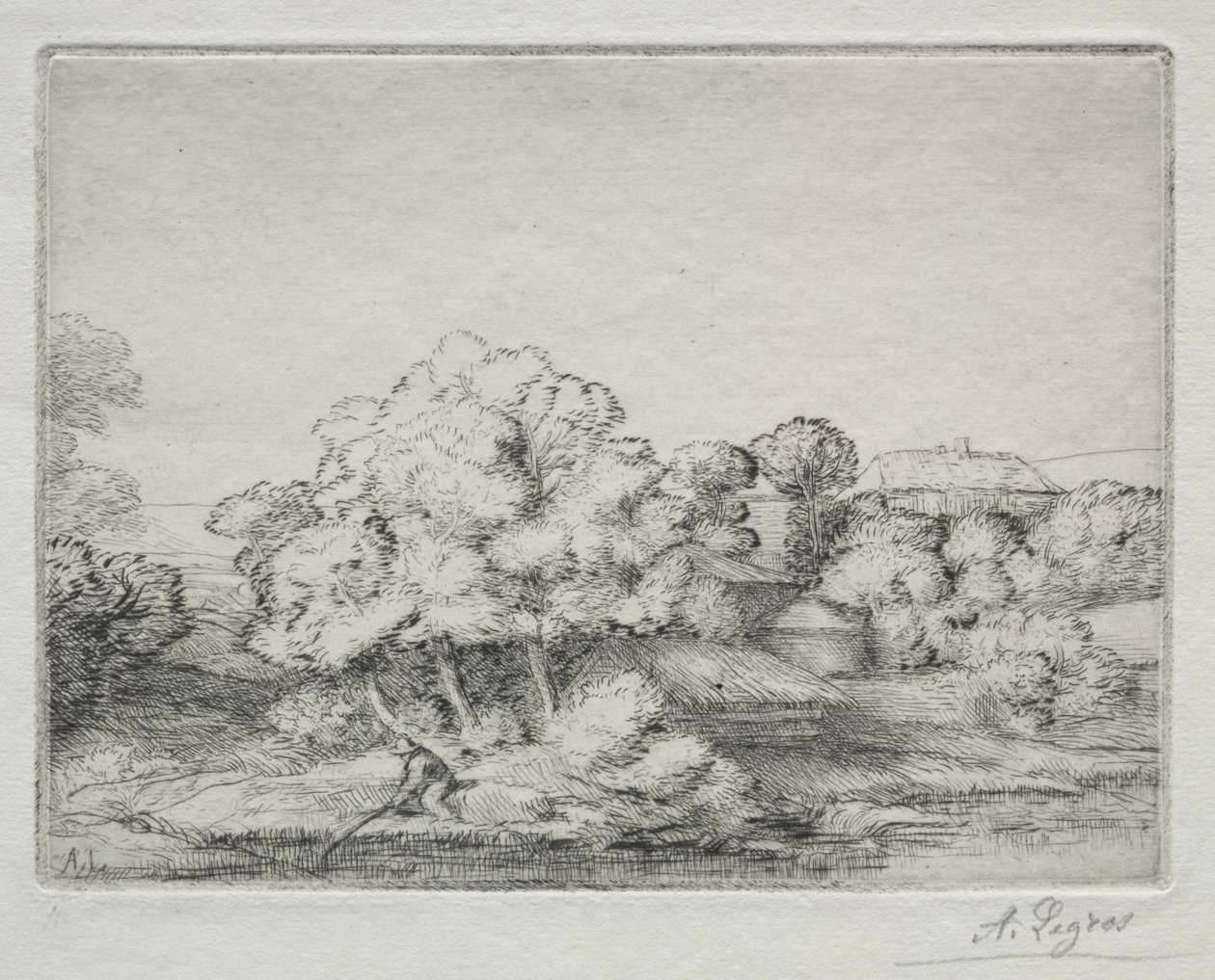 Hameau près du lac - Alphonse Legros