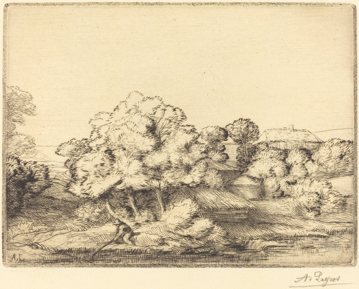 Hameau près du lac - Alphonse Legros