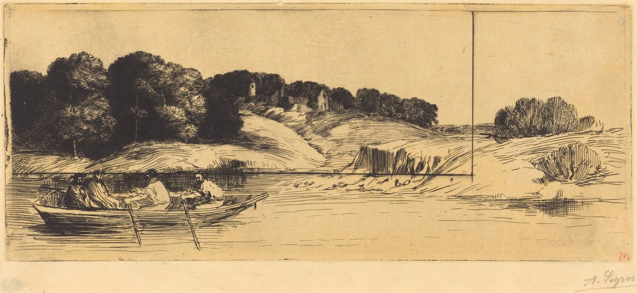 Landscape with Boat, 1st plate  (Le paysage au bateau) - Alphonse Legros