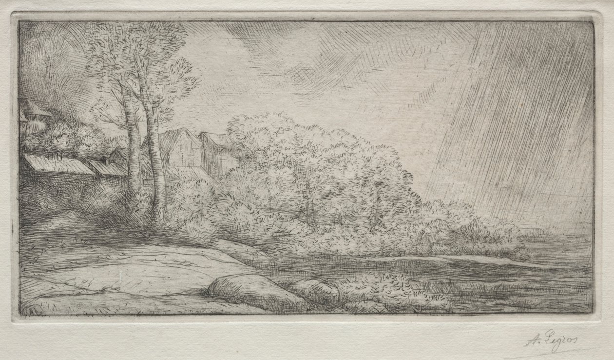 Paysage avec deux arbres - Alphonse Legros