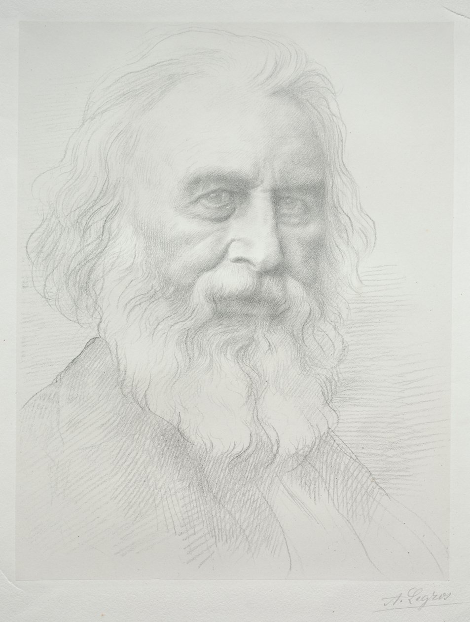 Portrait de Henry Wadsworth Longfellow (2e planche) - Alphonse Legros