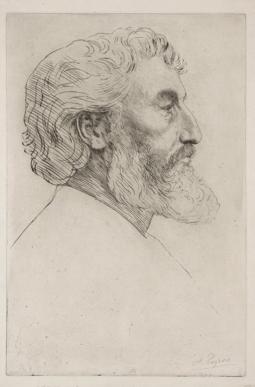Portrait de Sir Frederick Leighton (première planche) - Alphonse Legros