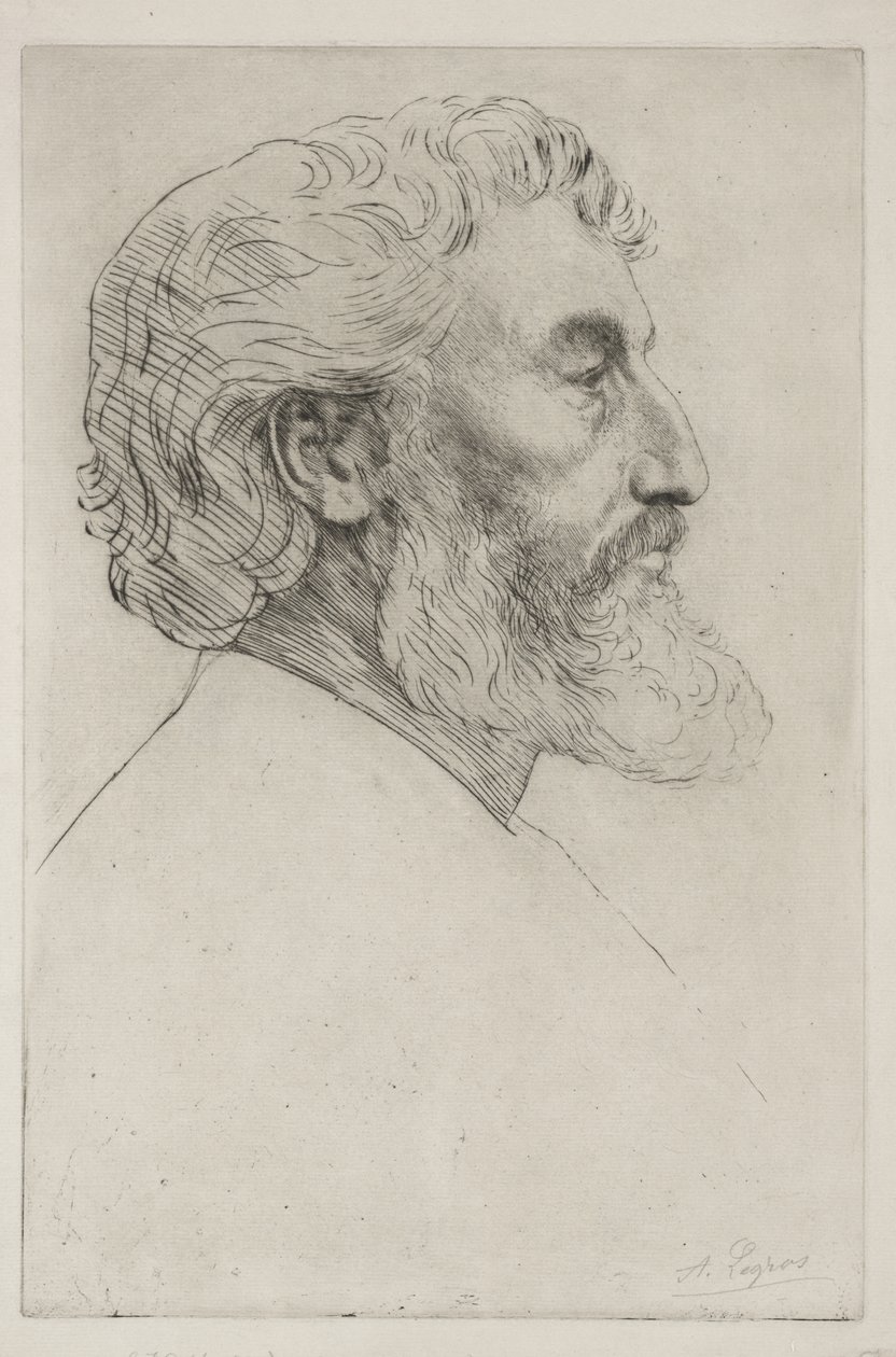 Portrait de Sir Frederick Leighton (première planche) - Alphonse Legros