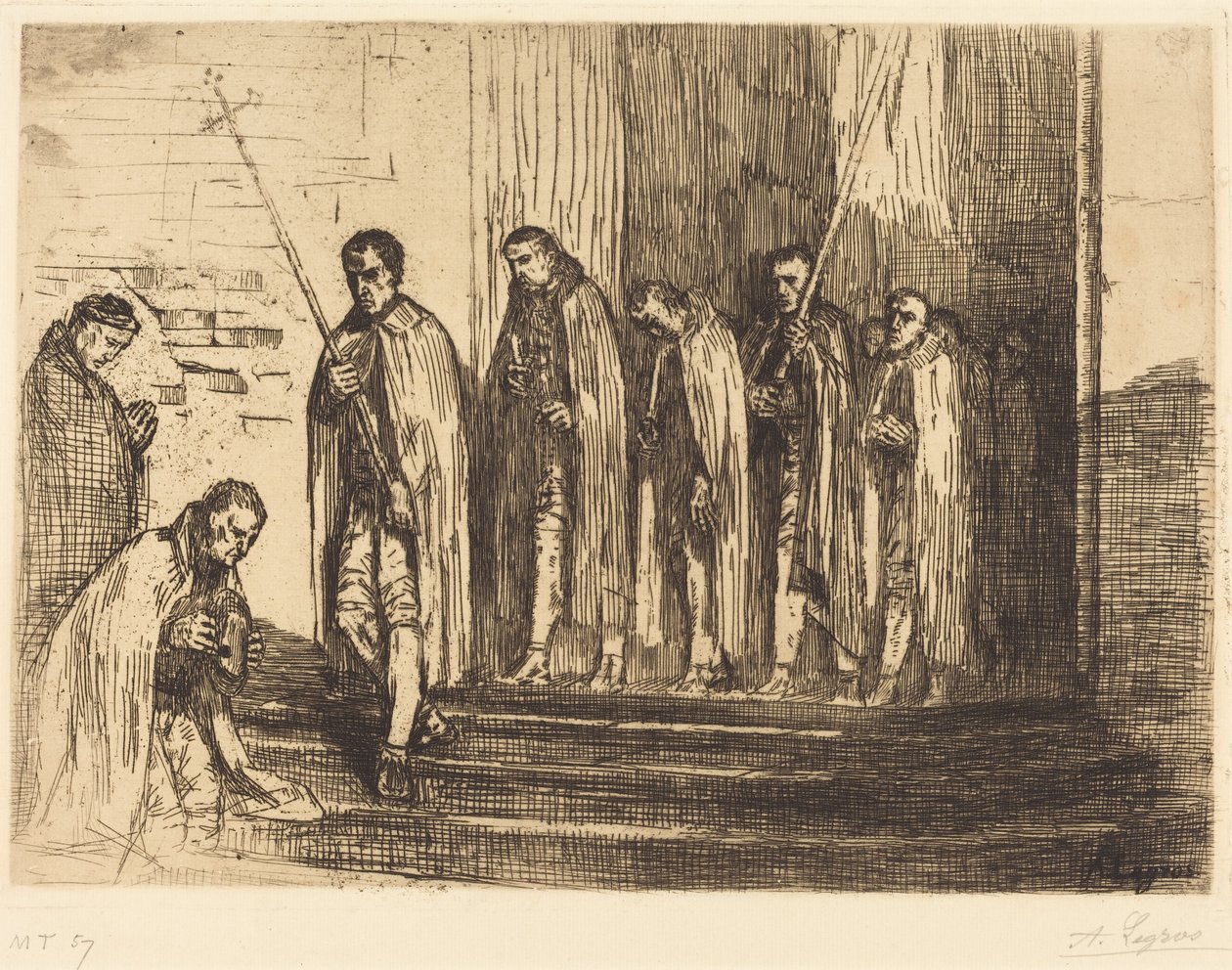Sortie de la procession (La sortie de la procession) - Alphonse Legros