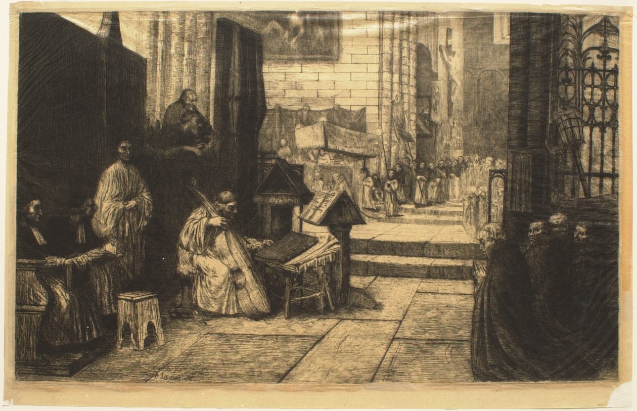 Procession dans une église espagnole - Alphonse Legros