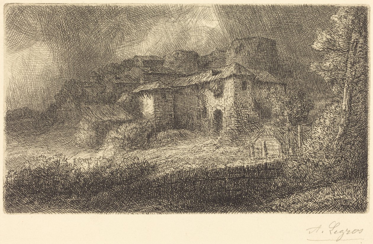 Ruins of a Chateau (Les ruins du chateau) - Alphonse Legros