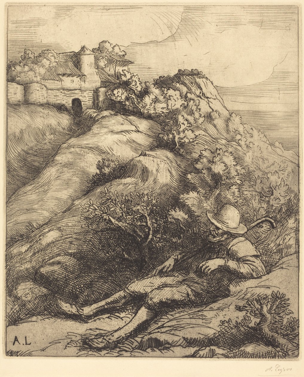 Sleeping Shepherd (Le repos du berger) - Alphonse Legros