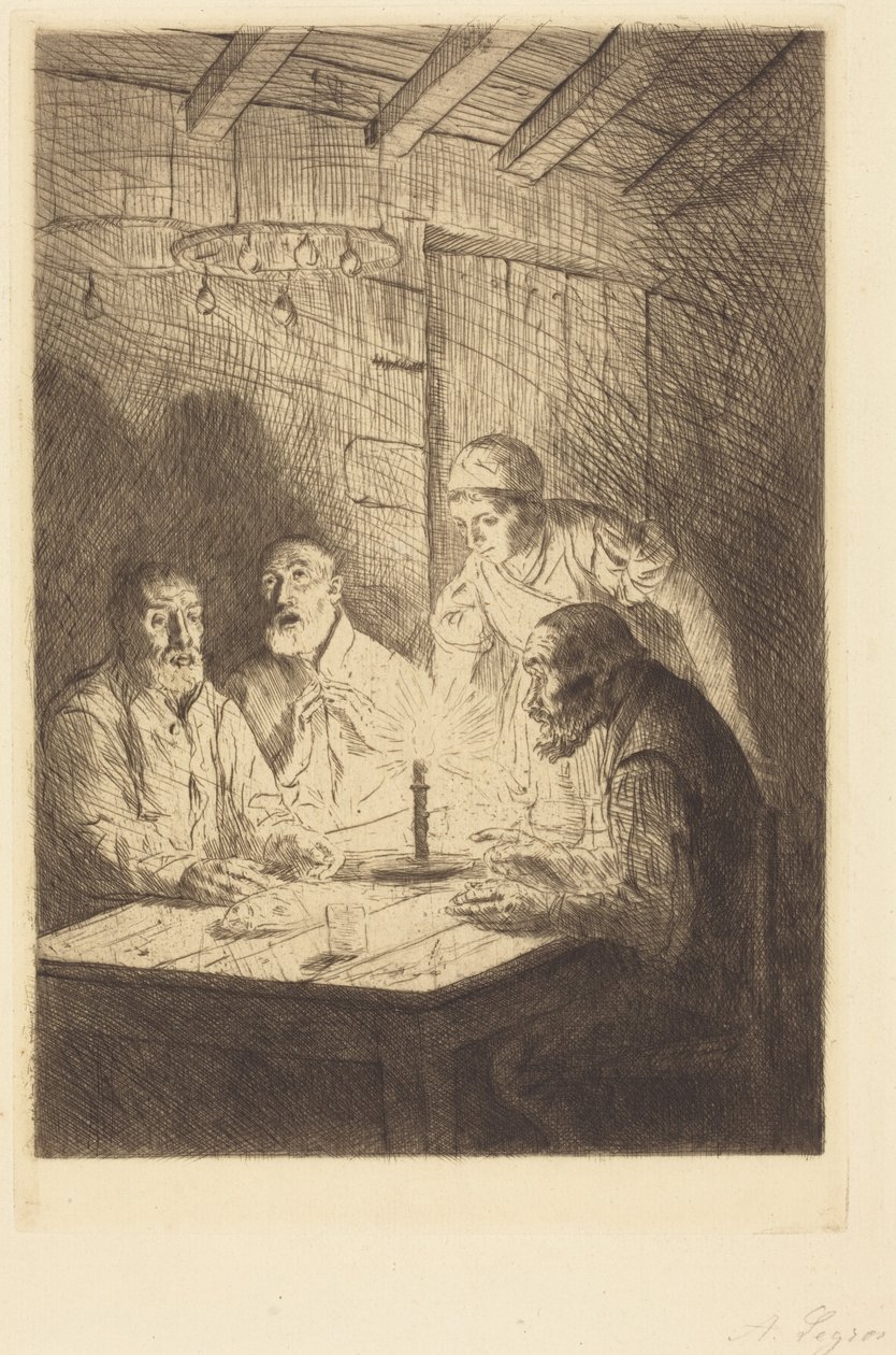 Le souper chez misère - Alphonse Legros