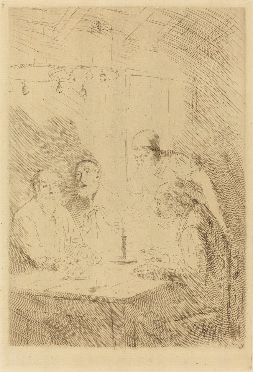 Souper des pauvres Le souper chez misère - Alphonse Legros