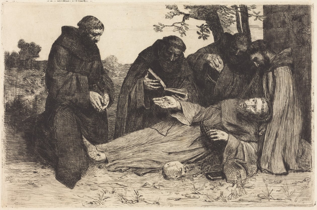 La mort de saint François - Alphonse Legros