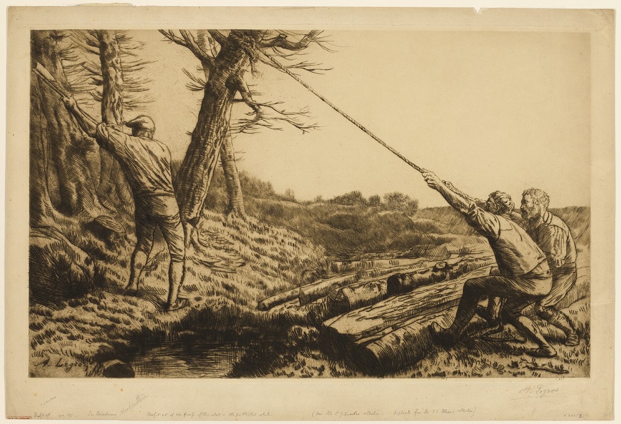 Les Bûcherons, deuxième planche - Alphonse Legros