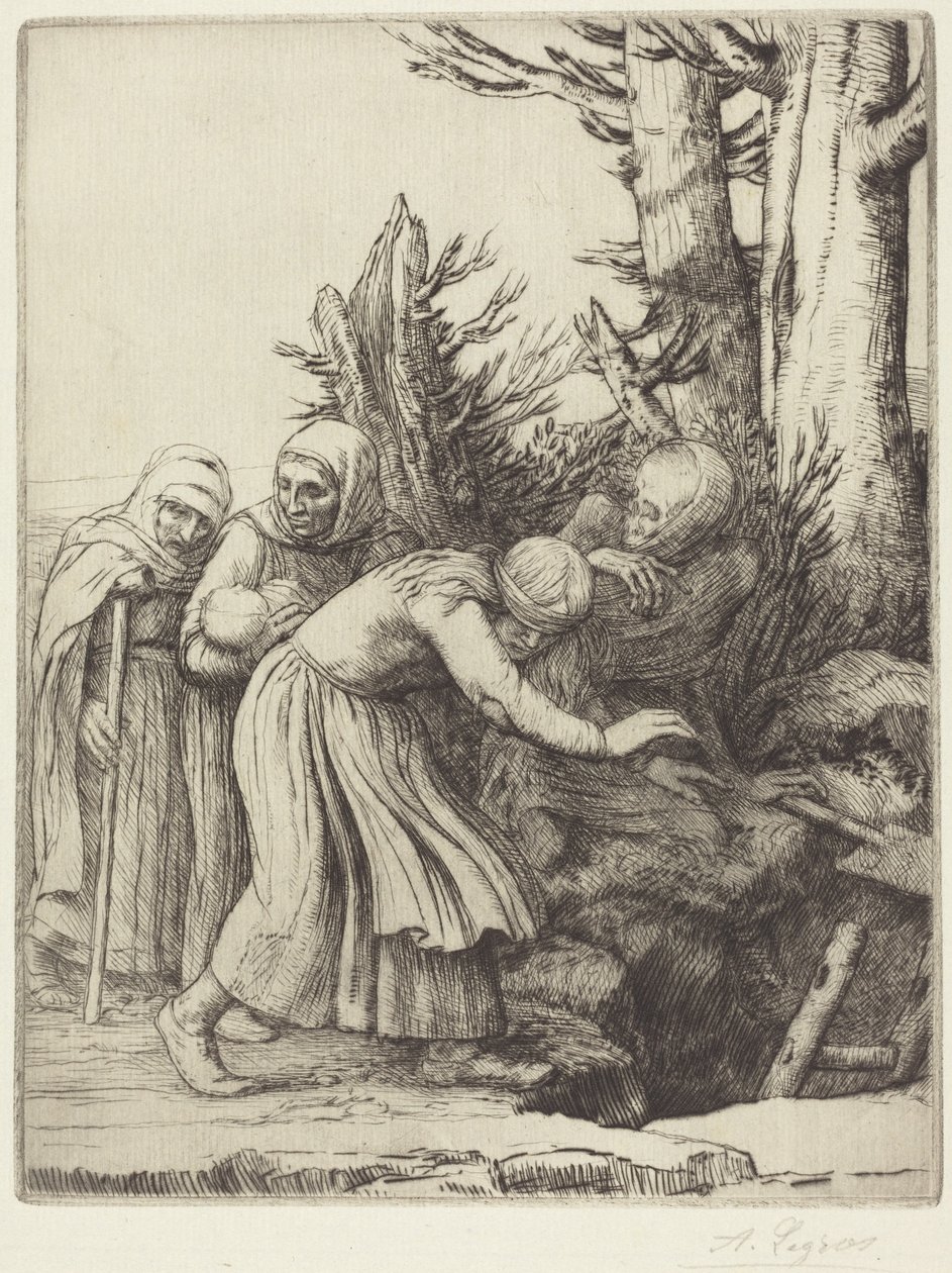 Le Triomphe de la Mort : La Mort prépare une demeure pour les sans-abri (Le triomphe de la Mort : La Mort a préparé une demeure pour les abandonnés) - Alphonse Legros